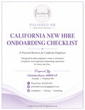 California New Hire Onboarding Checklist for Employers